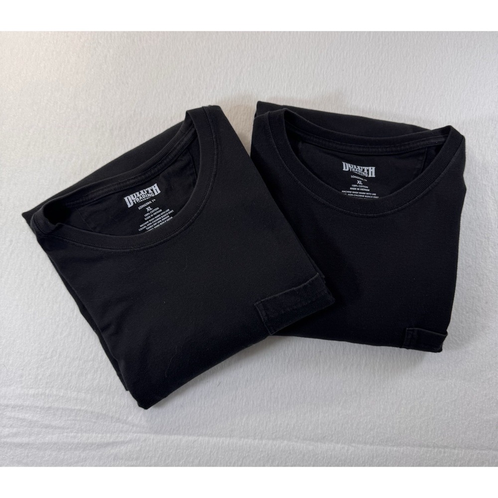 Duluth Trading Co Longtail T Shirt Mens XL Black Oversized Short Sleeve Lot of 2